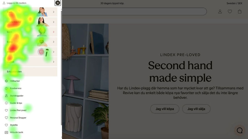 Skärmdump, eye tracking