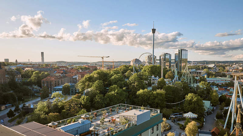 View over Gothenburg and Liseberg