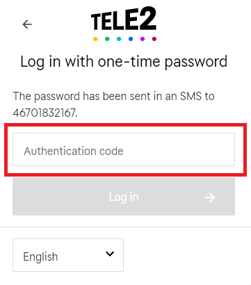 enter authentication code