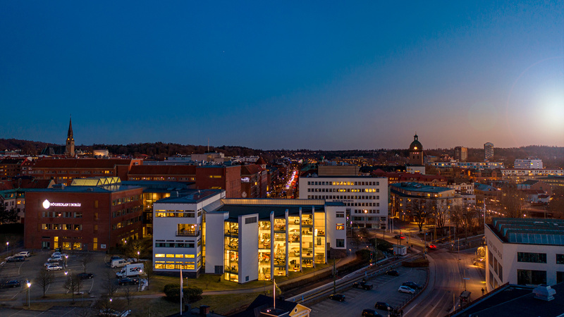 Evening view over campus