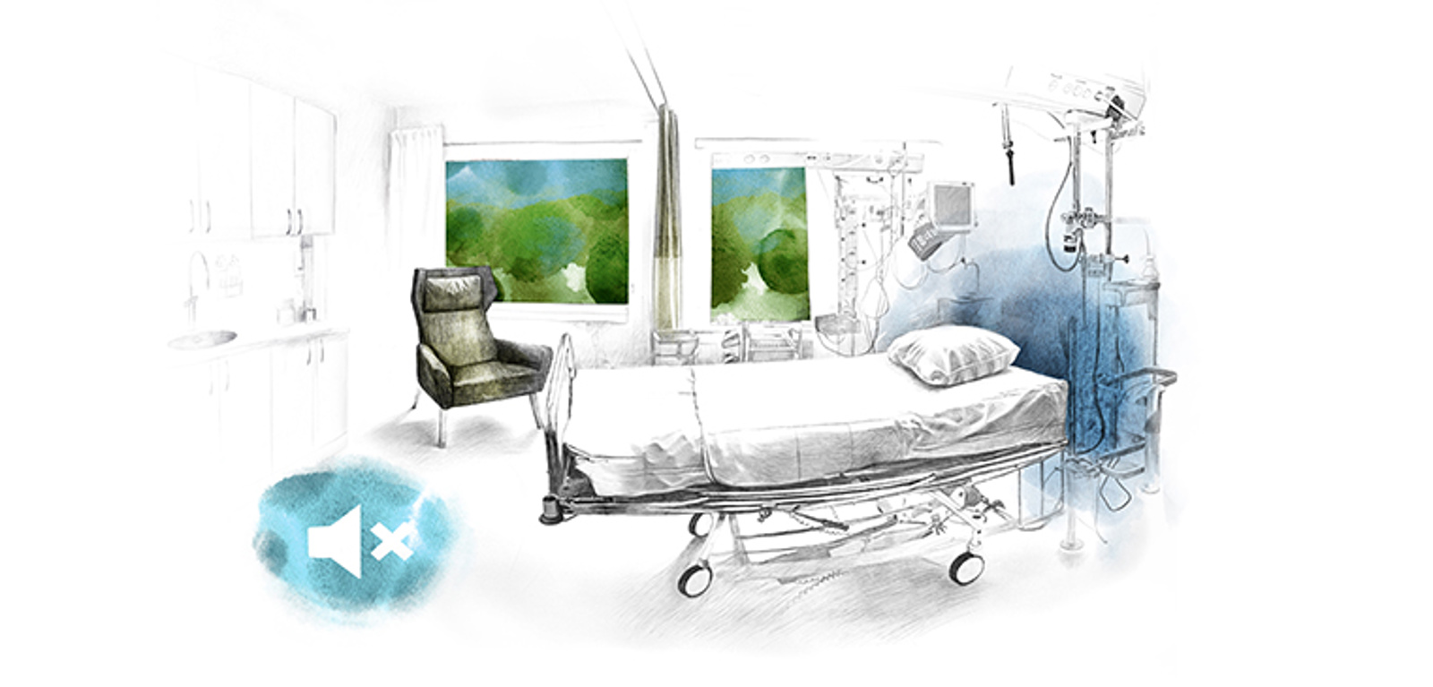 Illustration intensivvårdsrum