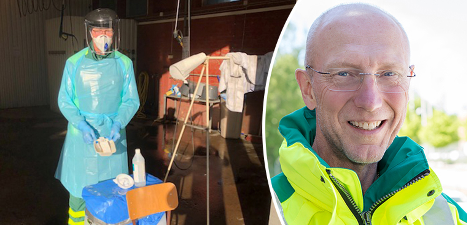 Christer testar ambulanspersonal på Sahlgrenska