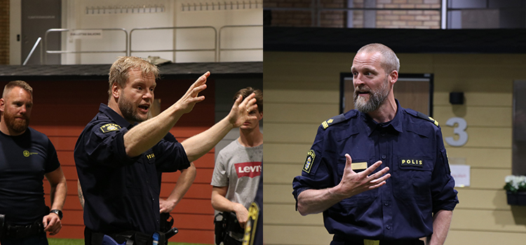 Per Nyberg och Per Hugoson utbildar distansstudenter vid polisutbildningen